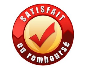 label satisfait ou remboursé rouge